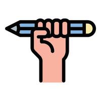 Drawing Icon Creative Sketching in Flat Line Color Style vector