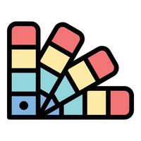 Color Palette Icon Artistic Hue Selection in Flat Line Color Style vector