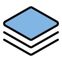 Layer Icon Stacked Design Elements in Flat Line Color Style vector