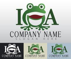 The minimalist frog logo, featuring the letters Ia, strikes a perfect balance between simplicity and creativity, making it adaptable for a wide range of branding purposes. vector