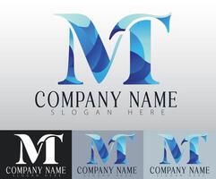 The MT letters, designed with camouflage, blend modern minimalism and sophistication for a captivating look. vector
