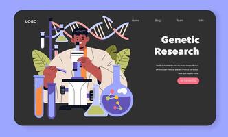 Biohacking. Flat Illustration vector