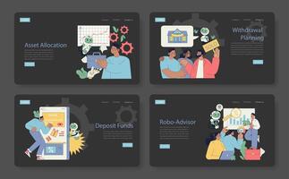 robot advisor. Flat Illustration vector