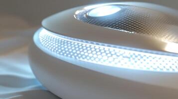 Futuristic device with illuminated surface design photo