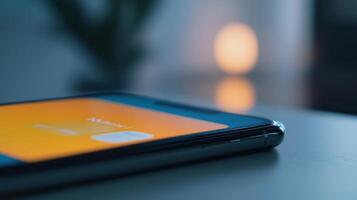 Close up of smartphone displaying payment app photo