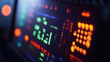 Futuristic digital interface with vibrant led display photo