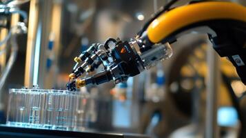 Advanced robotic arm conducting laboratory experiments photo