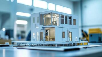 Architectural model showcasing modern building design photo
