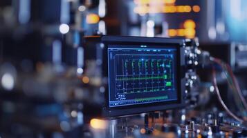 High tech laboratory equipment displaying data analysis photo