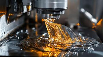 Precision engineering with cnc machine in action photo