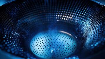 Abstract view of a metallic perforated surface photo