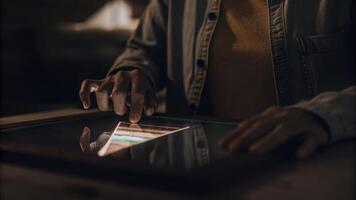 A user gently touches a holographic screen revealing layers of a sales funnel that showcases lead nurturing stages visually with colorful animations enhancing engagement.. photo