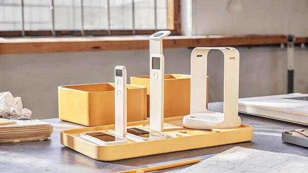 An image showcasing a personal lab setup with multiple biometric testing equipment including a glucose meter and a digital scale highlighting the intersection of health and. photo