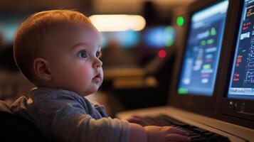 operators are intently typing commands their faces illuminated by the screens displaying critical alerts and system statuses photo