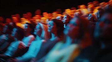 the blurred crowd in the foreground is a sea of captivated faces displaying a mix of awe and anticipation photo