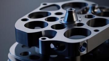 Precision engineering, intricate metal component reflecting modern manufacturing photo