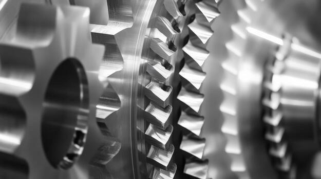 An extreme closeup of the shutter blades in rapid motion captured midoperation illustrating the dynamic interplay of metal parts with a slight blur effect conveying the speed and precisio photo