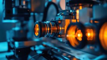 A closeup of the infrared sensor array of a camera emphasizing its intricate components and thermal imaging technology that enables precise temperature detection in various filmin photo