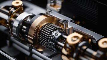 A focused view on the shutter assembly from a side angle emphasizing the tension springs and pivot points revealing the mechanical complexity and craftsmanship involved in achievin photo