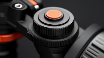 Closeup view of a tripods innovative leveling mechanism featuring builtin bubble levels and quickrelease plates emphasizing its precision engineering and reliability for achieving photo