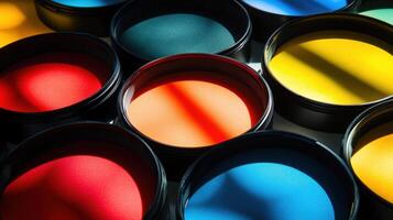 Colorful camera lens filters creating vibrant light patterns photo