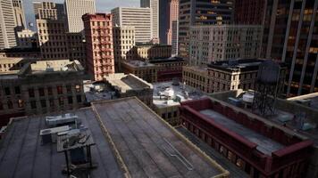 Rooftops with intricate architecture in bright midday sunlight video