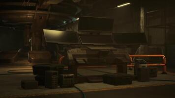 Detailed view of underground bunker with multiple monitors and equipment video