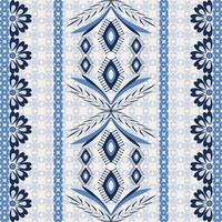 Flower Folk Print Design Ethnic Patterns Floral Seamless Pattern Border Floral Textile Design. vector