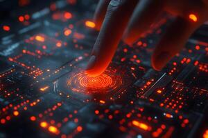 Futuristic Technology Interface Touch Interaction for Digital Innovation Design photo