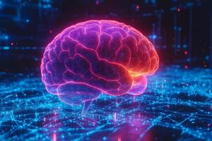 Futuristic Digital Brain Visualization for Technology and Innovation Concepts photo