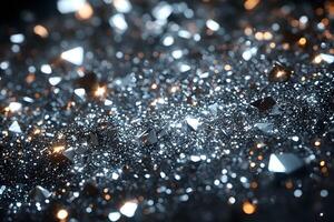 Glittering Metallic Shards and Light Reflections for Glamorous Background Design photo