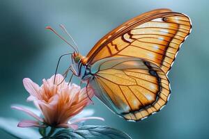 Vibrant Butterfly on Flower Nature's Elegance in Macro Photography photo