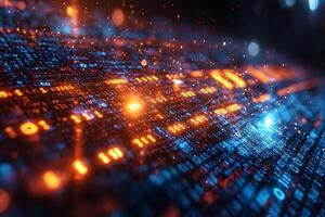 Futuristic Digital Data Stream Background for Tech and Innovation Design photo