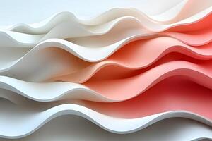 Abstract Waves in Soft Pink and White - Modern Fluid Design for Visual Projects photo