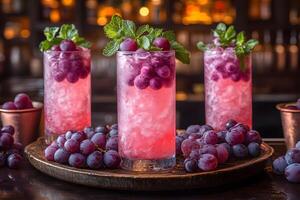 Refreshing Grape Mocktail with Mint Garnish for Summer Entertaining photo