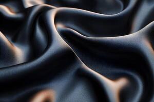 Luxurious Black Silk Texture for Elegant Backgrounds and Design photo