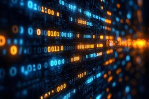 Binary Code and Data Streams - Digital Technology and Cybersecurity Concepts photo