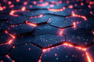 Futuristic Hexagonal Pattern with Glowing Elements for Technology Design photo