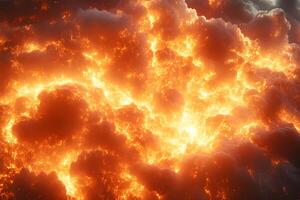Fiery Abstract Cloudscape - Conceptual Background for Design or Poster photo