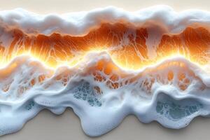 Mesmerizing Sunset Waves with Foam Texture for Coastal Decor and Design photo