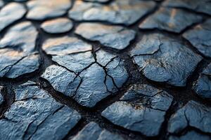 Cracked Earth Texture with Unique Stone Patterns for Design and Print photo