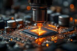 Advanced Technology in Precision Microchip Manufacturing Process photo