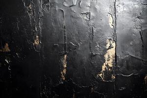 Textured Black and Gold Abstract Wall Surface for Modern Art and Design Projects photo