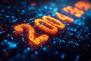 Digital Futuristic Data Concept with Glowing Numerical Code for Tech Design photo