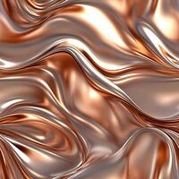 Abstract copper metallic texture wavy background for graphic design photo