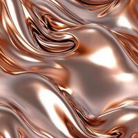 Textured rose gold silk background with flowing wave pattern photo