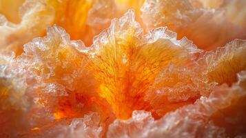 A close up of a flower with orange petals photo