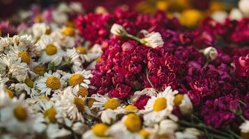 A bunch of flowers are arranged together photo