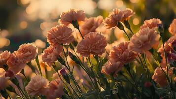 Flowers in the sun with bokeh photo