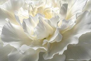 A close up of a white flower with petals photo